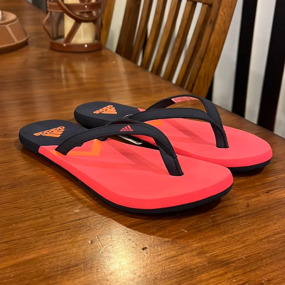Adidas Eezay Flip Flops Thongs Sandals Shoes new F35031 Blue pink Women’s Size 7
